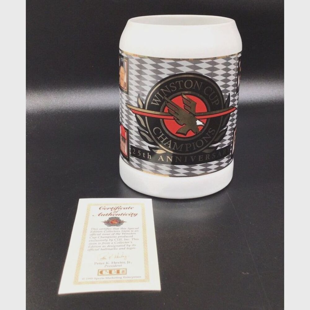 Nascar Winston Cup Champions 25th Anniversary '96 Ceramic Collectors Mug Vintage